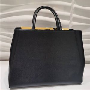Fendi Medium 2jours Elite Tote Black peekaboo